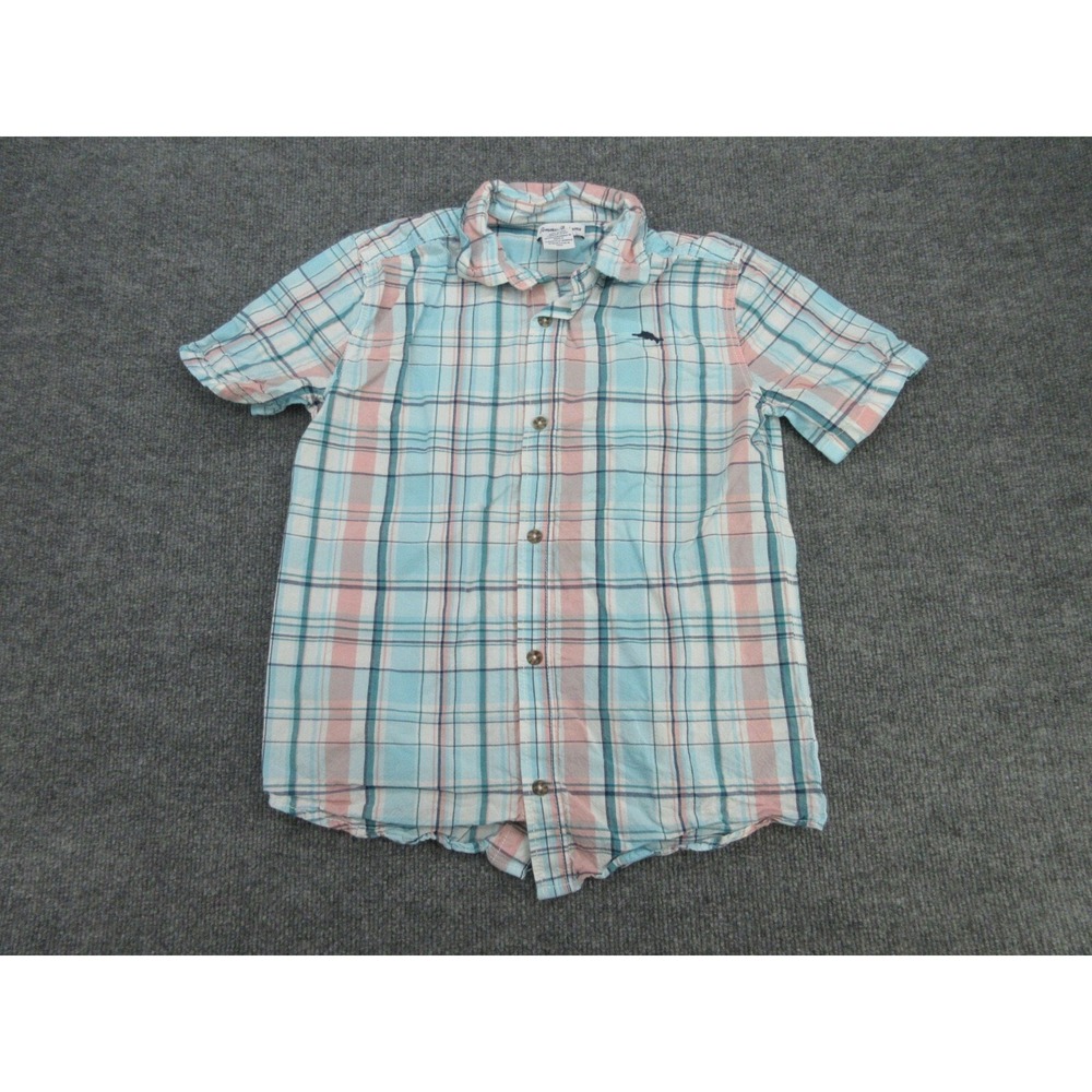 Tommy Bahama Mens Button Up Regular Blue Pink Plaid Cotton Marlin Logo XXL (16)